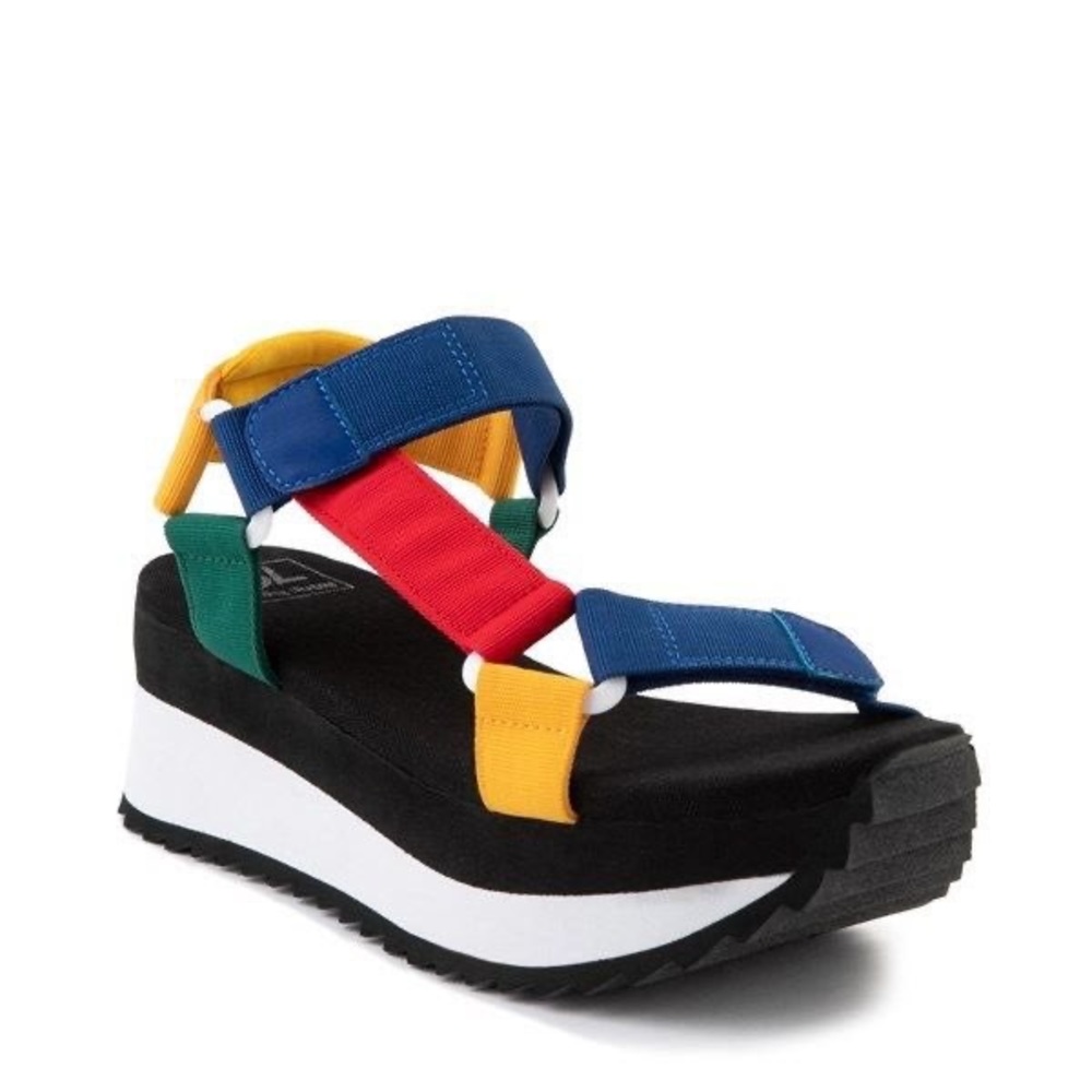 Multicolor platform sandals